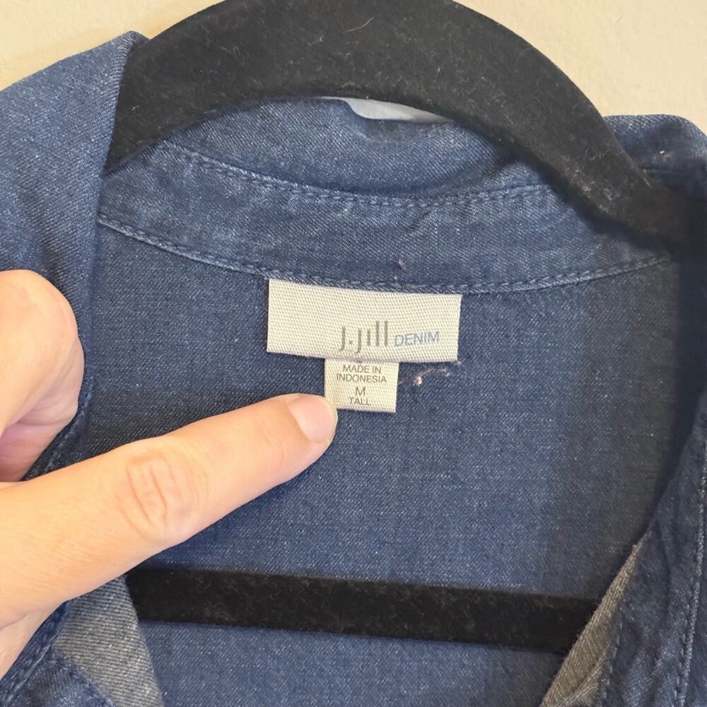J.Jill Lyocell Shirt Dress Blue Medium - Picture 5 of 6